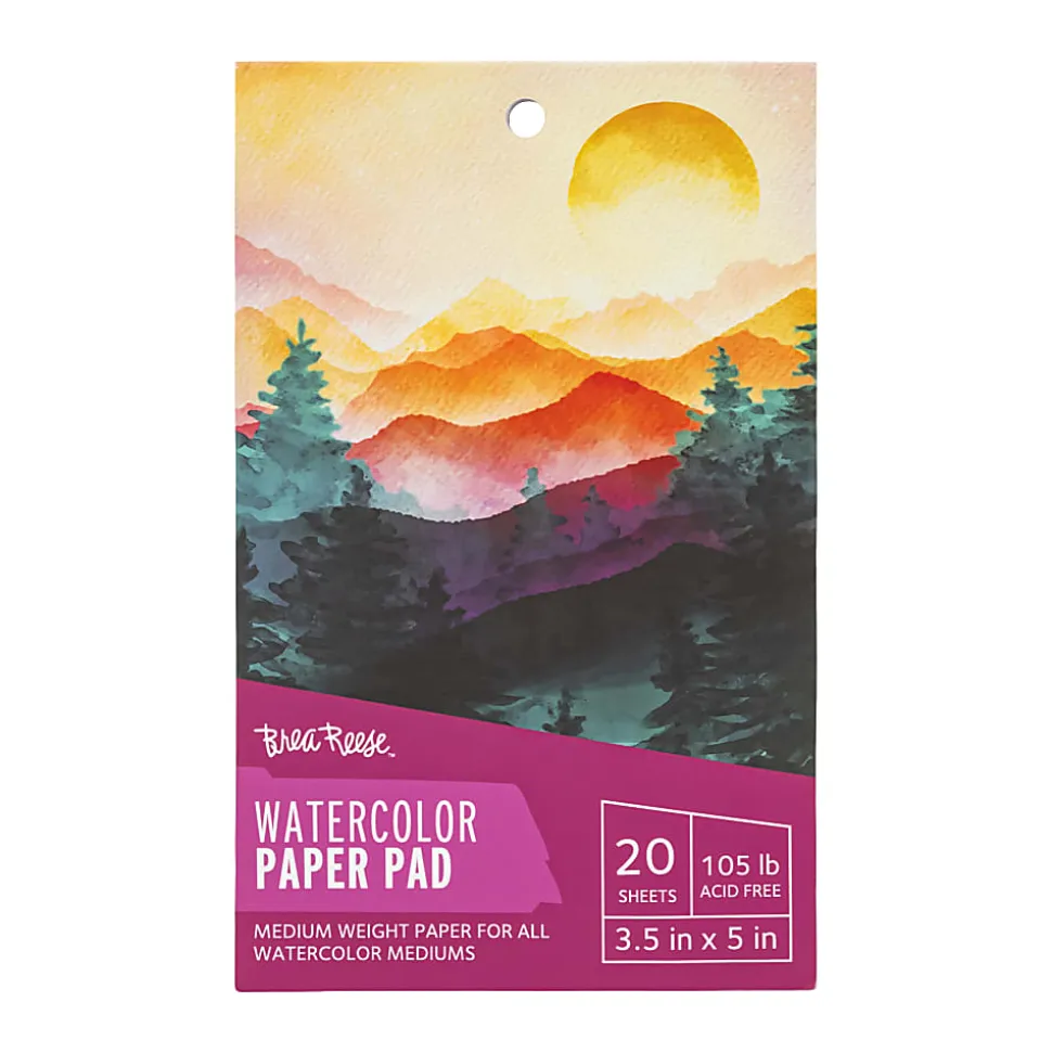 Brea Reese Watercolor Paper Pad, 3" x 5", 20 Sheets, White