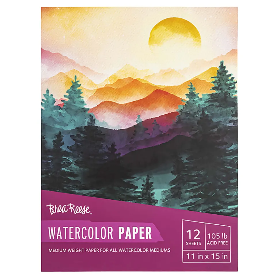 Brea Reese Watercolor Paper Pad, 11" x 15", 12 Sheets, White