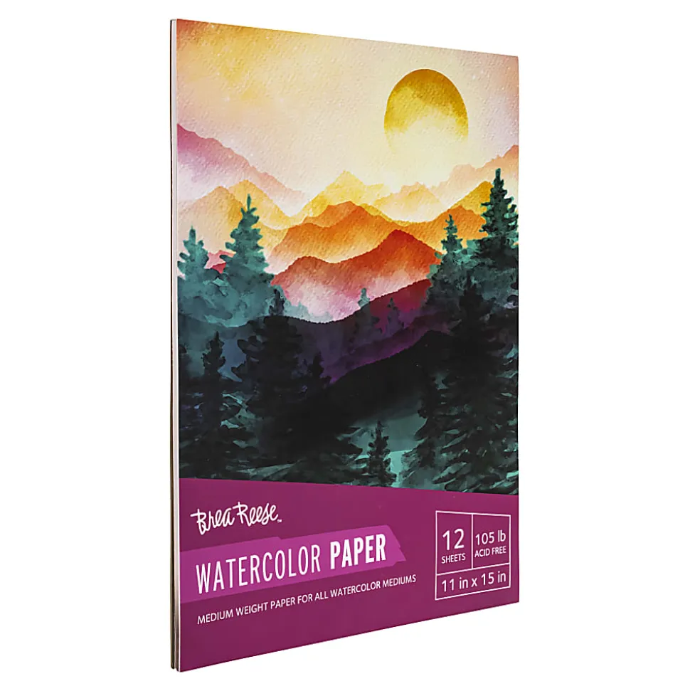 Brea Reese Watercolor Paper Pad, 11" x 15", 12 Sheets, White