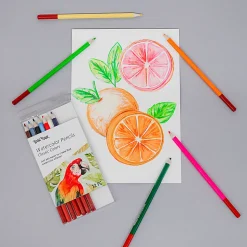 Brea Reese Watercolor Pencils, Medium Point, Classic Colors, Pack Of 12 Pencils