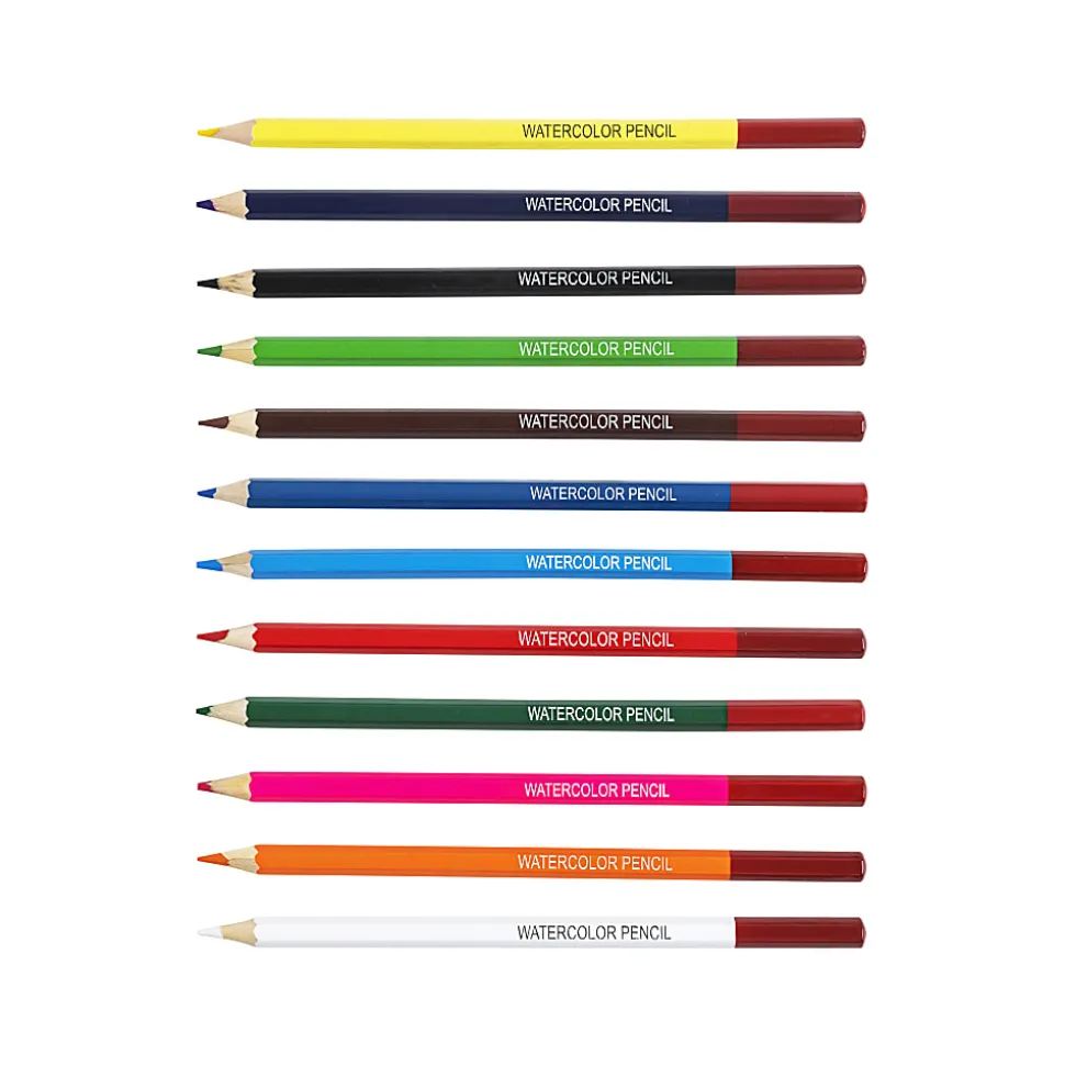 Brea Reese Watercolor Pencils, Medium Point, Classic Colors, Pack Of 12 Pencils