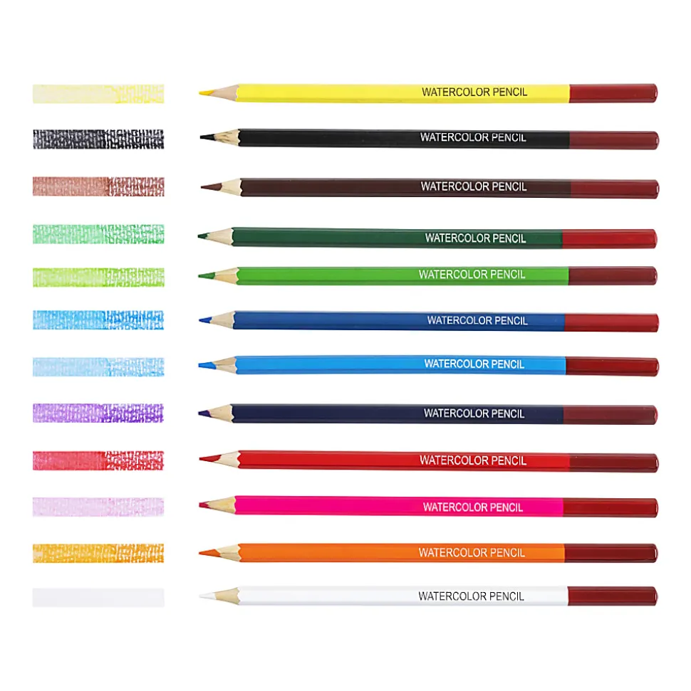 Brea Reese Watercolor Pencils, Medium Point, Classic Colors, Pack Of 12 Pencils