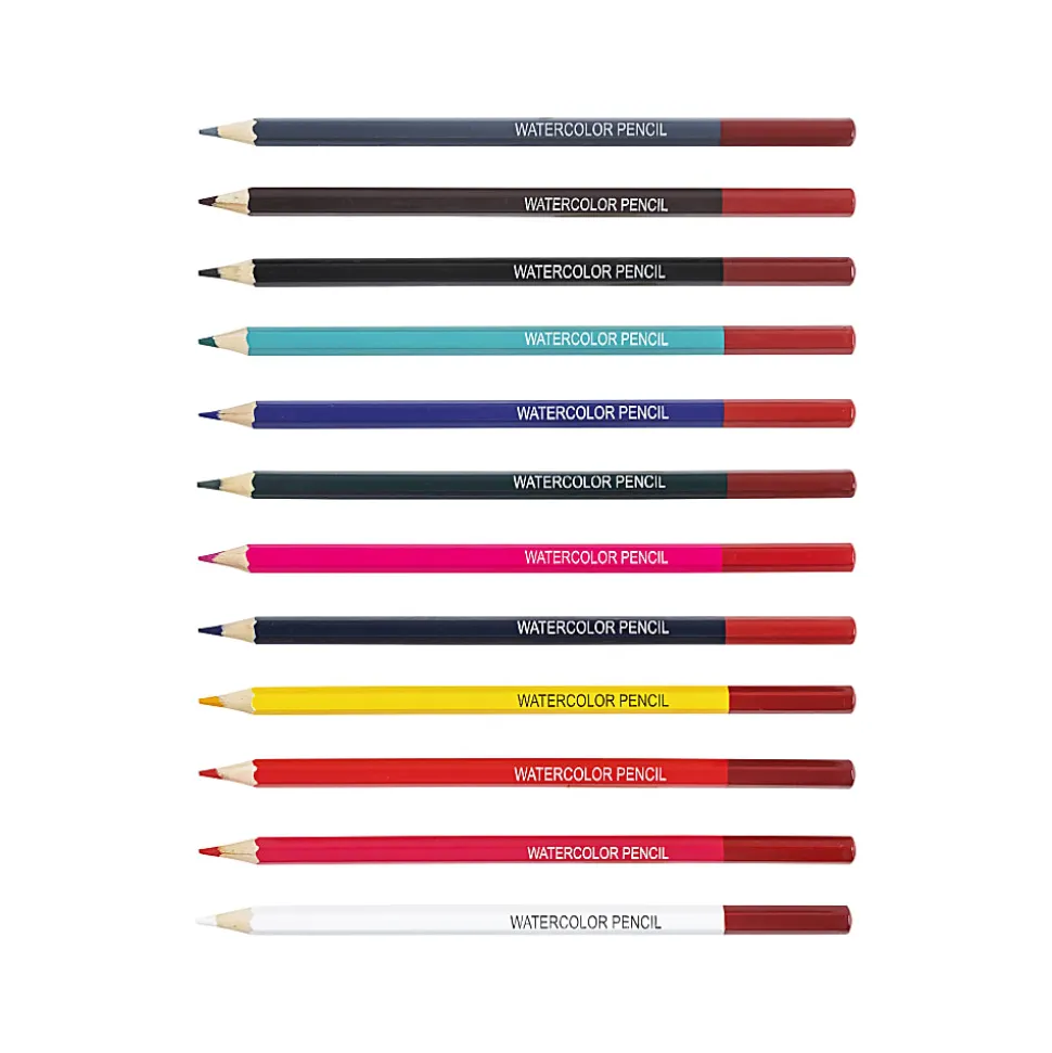 Brea Reese Watercolor Pencils, Medium Point, Jewel-Toned Colors, Pack Of 12 Pencils