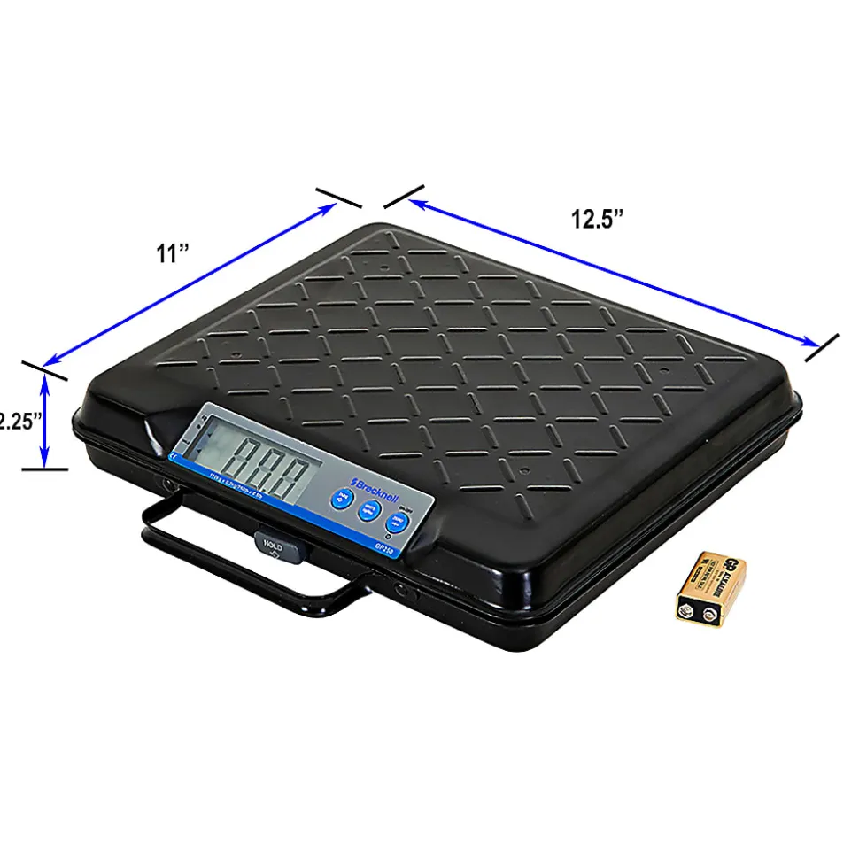 Brecknell Portable Electronic Utility Bench Scale, 250 lb Capacity, 12.5 x 10.95 x 2.2 Platform