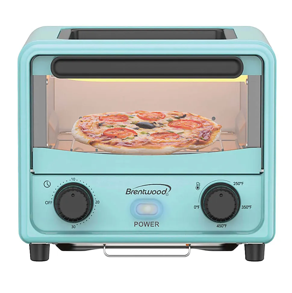 Brentwood 183 Cu In 500W Stainless Steel Mini Toaster Oven, Blue