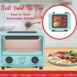 Brentwood 183 Cu In 500W Stainless Steel Mini Toaster Oven, Blue