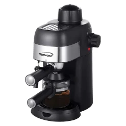 Brentwood 4-Cup Stainless-Steel Espresso And Cappuccino Maker Machine, Black
