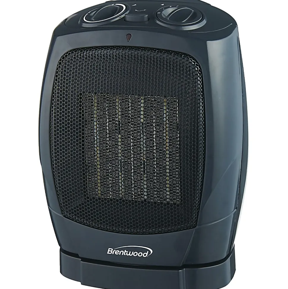 Brentwood H-C1600 Convection Heater - Ceramic - 750 W to 1500 W - 2 x Heat Settings - 1500 W - Indoor - Black
