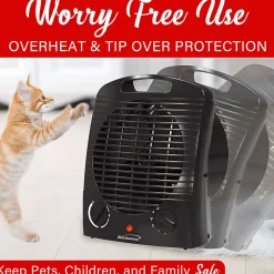 Brentwood® H-F306 1,500-Watt-Max Portable Electric Space Heater and Fan, Black