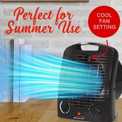 Brentwood® H-F306 1,500-Watt-Max Portable Electric Space Heater and Fan, Black