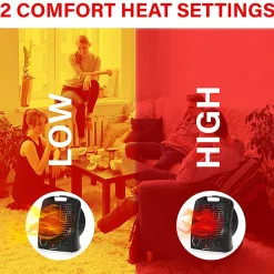 Brentwood® H-F306 1,500-Watt-Max Portable Electric Space Heater and Fan, Black