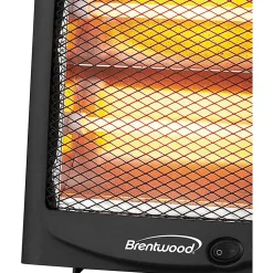 Brentwood H-Q600BK 600-Watt Portable Space Heater - Quartz - Electric - 600 W - 2 x Heat Settings - 600 W - Room - Portable - White