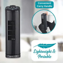 Brentwood® 14-in. 3-Speed Portable Oscillating Tower Fan, Black, F-14TBK
