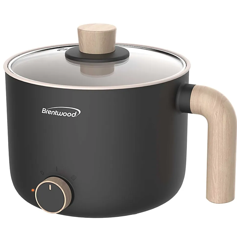 Brentwood® 1.6-Qt. 600-Watt Multi-Function Electric Hot Pot Cooker with Ceramic Nonstick Coating, Black, HP-3170BK
