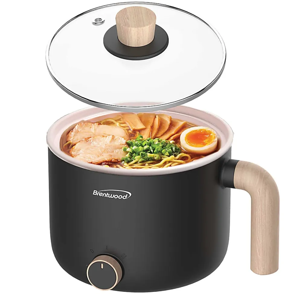 Brentwood® 1.6-Qt. 600-Watt Multi-Function Electric Hot Pot Cooker with Ceramic Nonstick Coating, Black, HP-3170BK