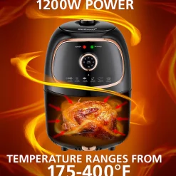 Brentwood® 2-Quart Electric Air Fryer, Black/Copper