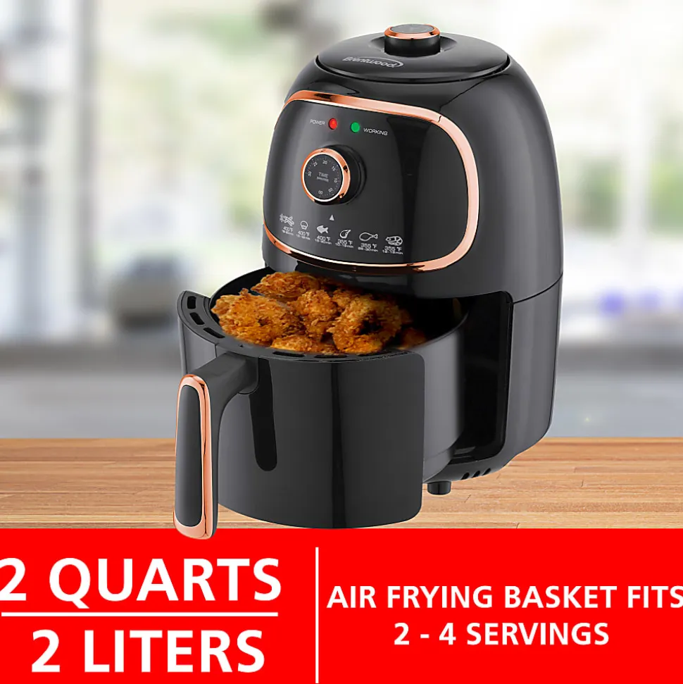 Brentwood® 2-Quart Electric Air Fryer, Black/Copper