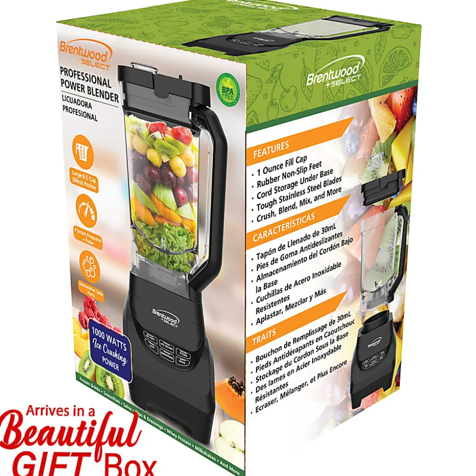 Brentwood® Select 8.5-Cup 1,000-Watt Professional Smart Blender, Black, JBS-1000BK