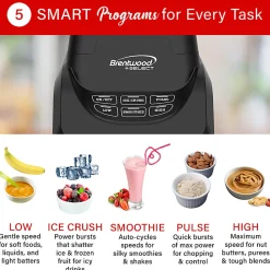Brentwood® Select 8.5-Cup 1,000-Watt Professional Smart Blender, Black, JBS-1000BK