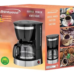 Brentwood TS-215BK 12-Cup Coffee Maker, Black - 800 W - 12 Cup(s) - Multi-serve - Black