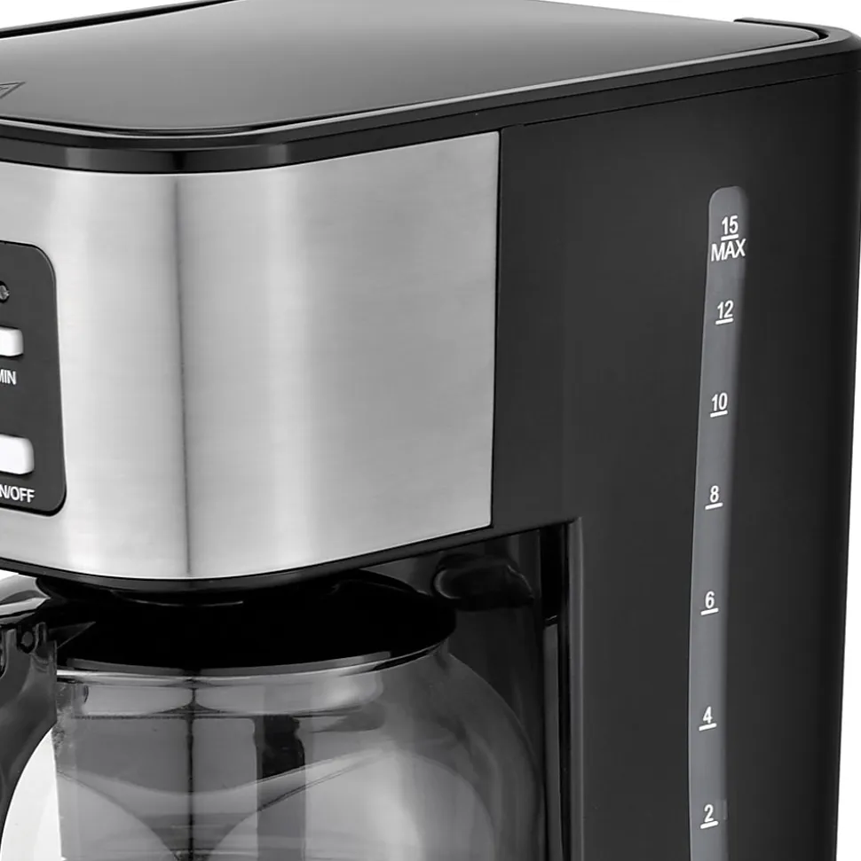 Brentwood TS-222BK 12-Cup Digital Coffee Maker, Black - Programmable - 800 W - 12 Cup(s) - Multi-serve - Timer - Black