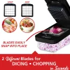 Brentwood® Vegetable Chopper with 3.6-Cup Storage Container & 2 Interchangeable Stainless Steel Blades, Black, KA-5024BKS