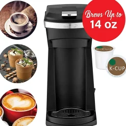 Brentwood 800-Watt 1.75-Cup Single-Serve Coffee Maker With Reusable Filter Basket For K-Cups And Ground Coffee, Black