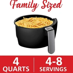 Brentwood 1,400-Watt Electric Digital Air Fryer, 4 qt, 13”H x 10”W x 12”D, Black