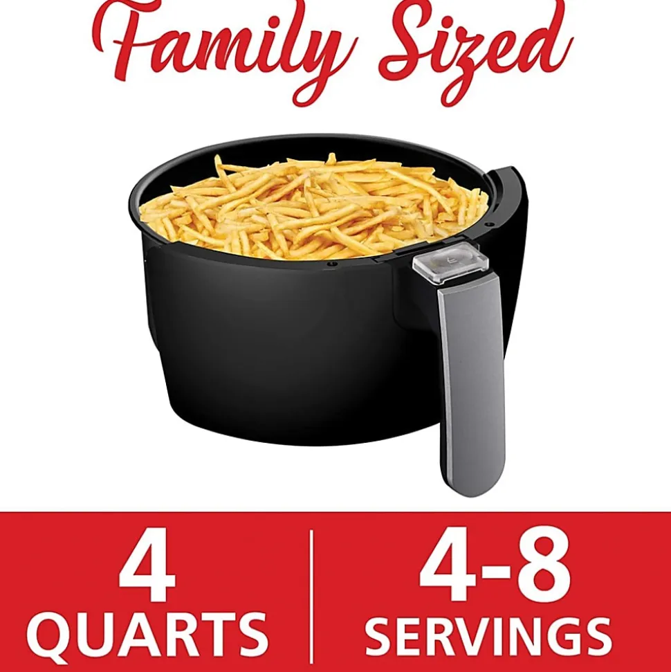 Brentwood 1,400-Watt Electric Digital Air Fryer, 4 qt, 13”H x 10”W x 12”D, Black