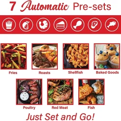 Brentwood 1,400-Watt Electric Digital Air Fryer, 4 qt, 13”H x 10”W x 12”D, Black