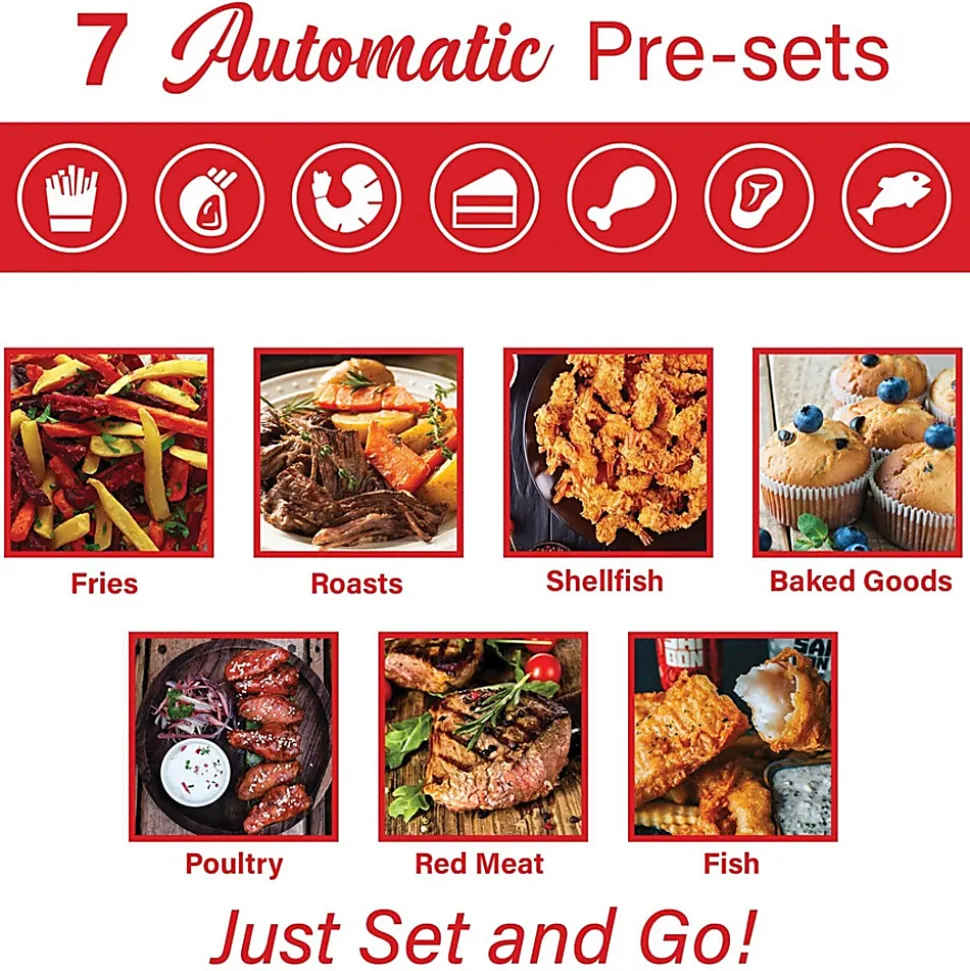 Brentwood 1,400-Watt Electric Digital Air Fryer, 4 qt, 13”H x 10”W x 12”D, Black