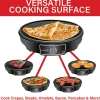 Brentwood® 1,000-Watt 12-In. Electric Nonstick Crepe Pancake Maker & Griddle with Spatula & Spreader, Black, TS-602BK