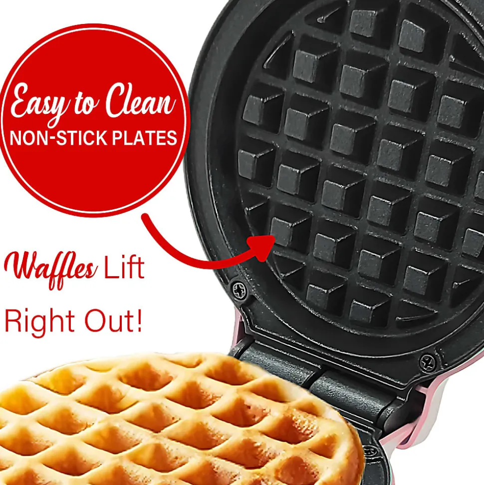 Brentwood® 400-Watt Non-Stick Mini Waffle Maker, 5-In., Pink
