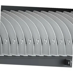 Bretford CUBE Cart Mini Charging Cart AC for 20 Devices, Charcoal Paint - 2 Shelf - Push Handle Handle - Steel - 24
