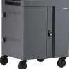 Bretford CUBE Cart, 2 Shelf, 4 Casters, Steel, 30"W x 26.50"D x 37.50"H, Charcoal, For 32 Devices