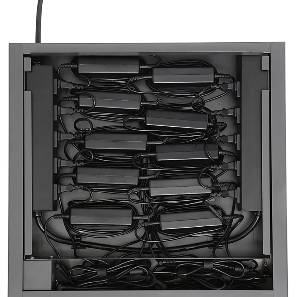 Bretford CUBE Micro Station - Up to 14" Screen Support - 16.50" x 18.25"x 17" Depth - Desktop, Countertop, Wall Mountable - Steel - Charcoal