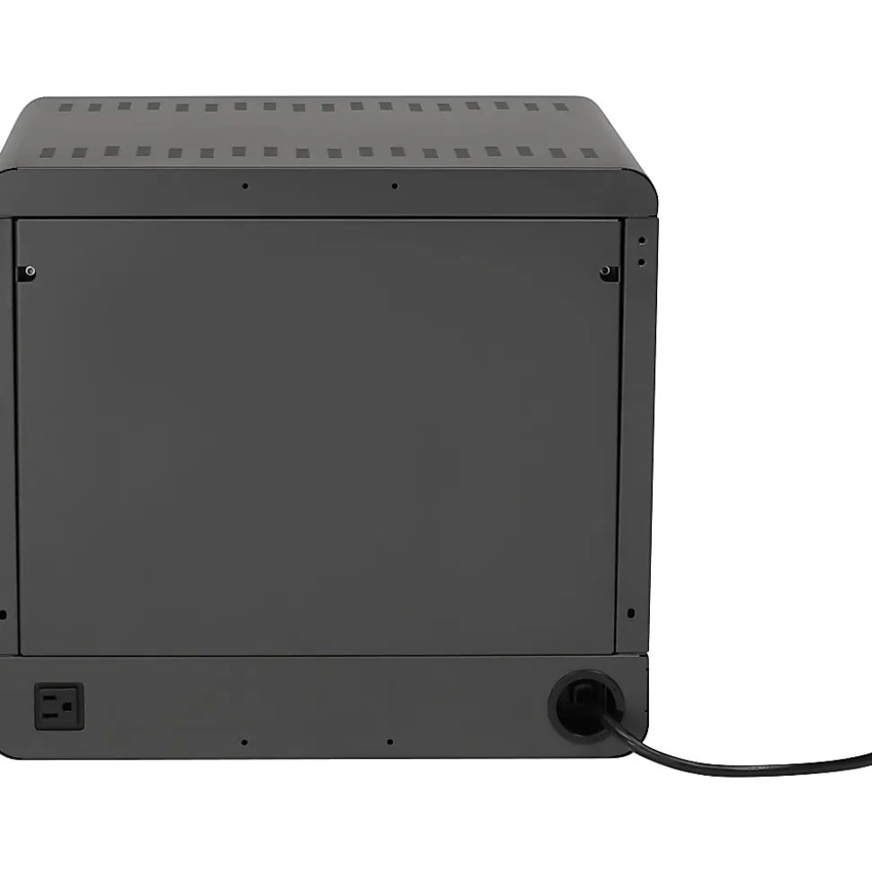 Bretford CUBE Micro Station - Up to 14" Screen Support - 16.50" x 18.25"x 17" Depth - Desktop, Countertop, Wall Mountable - Steel - Charcoal