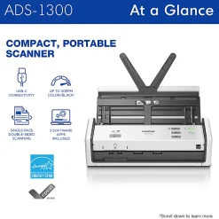 Brother Compact Desktop Scanner, ADS-1300
