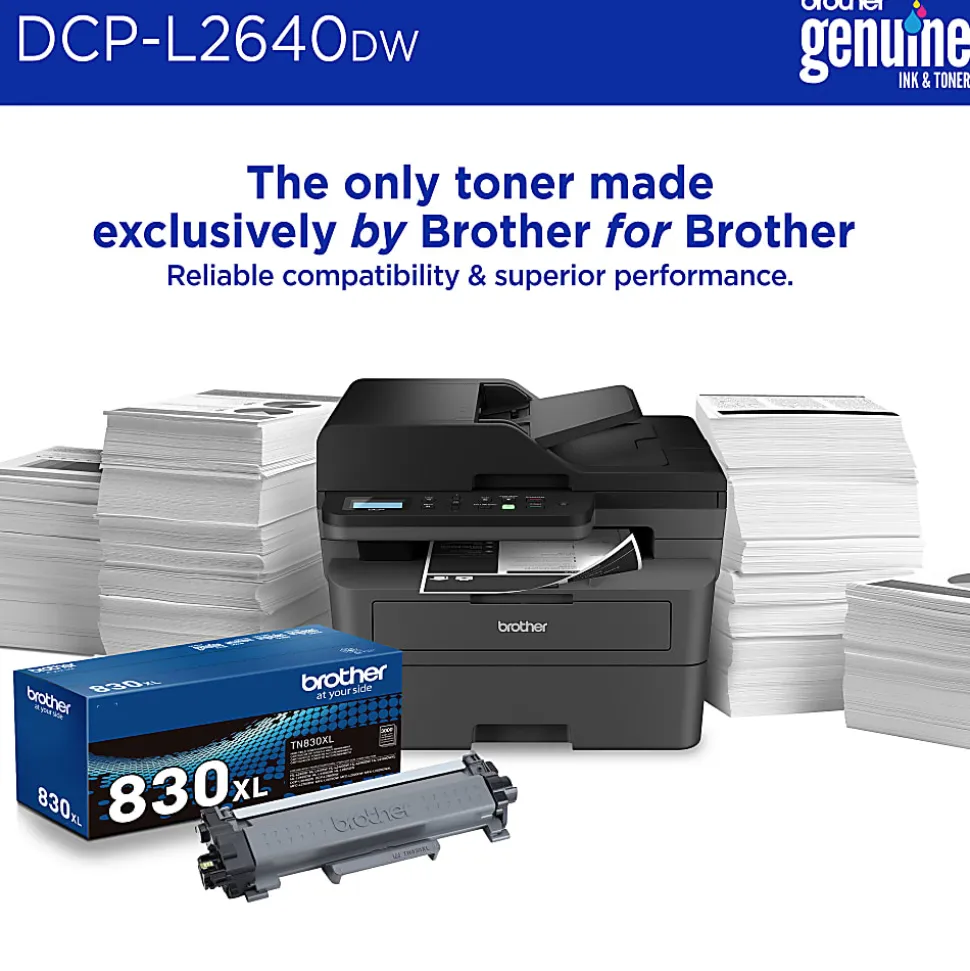 Brother DCP-L2640DW Wireless Compact Monochrome Multi-Function Laser Printer, Refresh EZ Print Eligibility