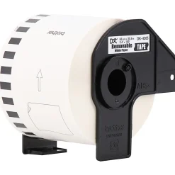 Brother DK4205 Continous Removable Label Tape Roll, 2.4" x 100', Rectangle, White