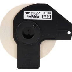Brother DK-1203 File Folder Labels, DK1203, White, 3 7/16" x 11/16", Pack Of 300