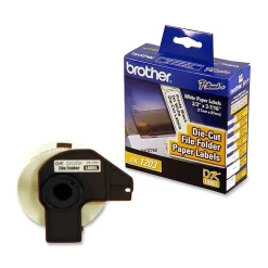 Brother DK-1203 File Folder Labels, DK1203, White, 3 7/16" x 11/16", Pack Of 300