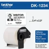 Brother DK1234 Name Badge Labels, Rectangular, 2 3/8" x 3 3/8", White, Pack Of 260