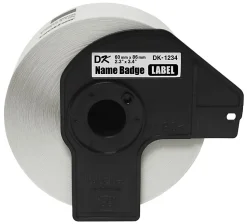 Brother DK1234 Name Badge Labels, Rectangular, 2 3/8" x 3 3/8", White, Pack Of 260