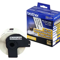 Brother DK-1201 Standard Address Labels, DK1201, 3 1/2" x 1 1/2", White, Pack Of 400