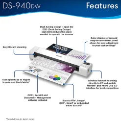 Brother DSmobile DS-940DW Duplex Wireless Portable Color Document Scanner
