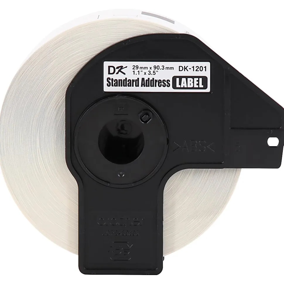 Brother Genuine DK-120124PK Die-Cut Standard Address Labels, 1-3/16" x 3-1/2", White, 400 Labels Per Roll, Box Of 24 Rolls