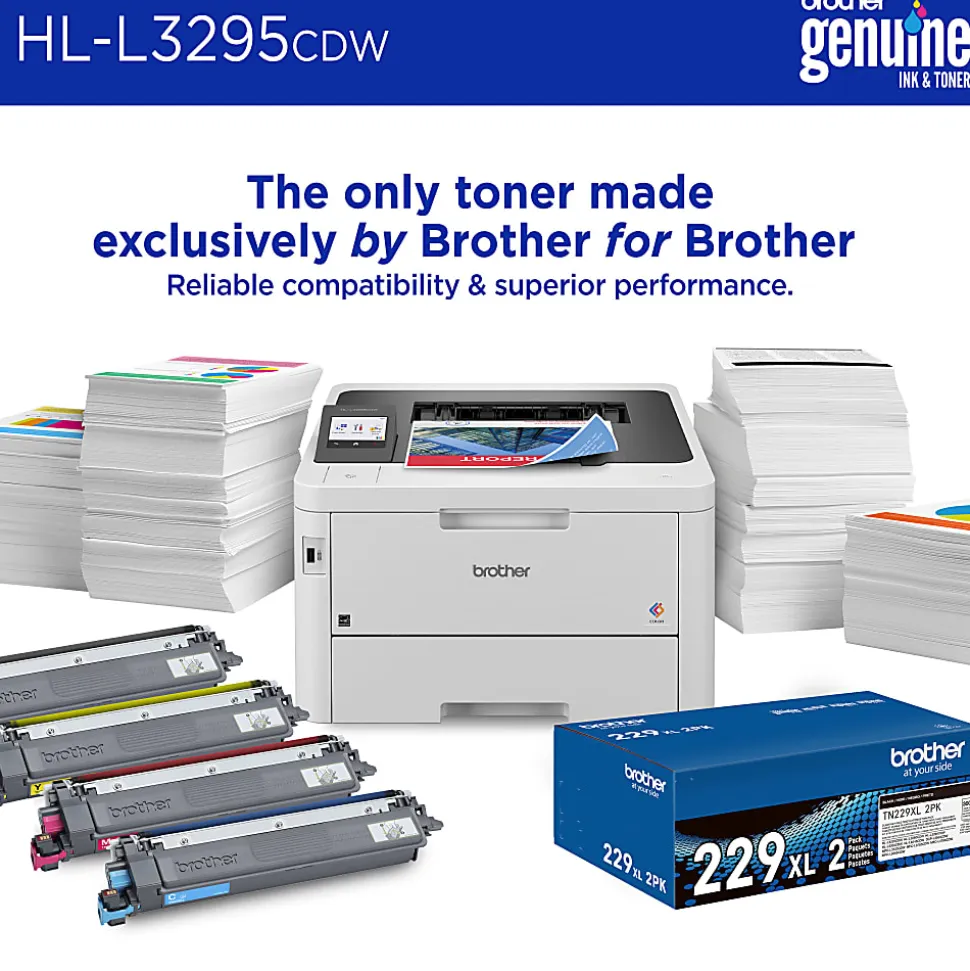 Brother HL-L3295CDW Wireless Compact Digital Color Printer with Laser Quality Output and Refresh EZ Print Eligibility