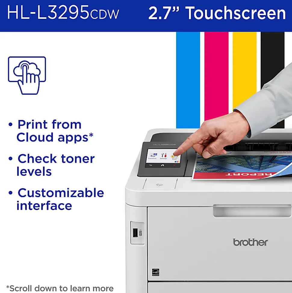 Brother HL-L3295CDW Wireless Compact Digital Color Printer with Laser Quality Output and Refresh EZ Print Eligibility