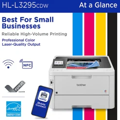 Brother HL-L3295CDW Wireless Compact Digital Color Printer with Laser Quality Output and Refresh EZ Print Eligibility